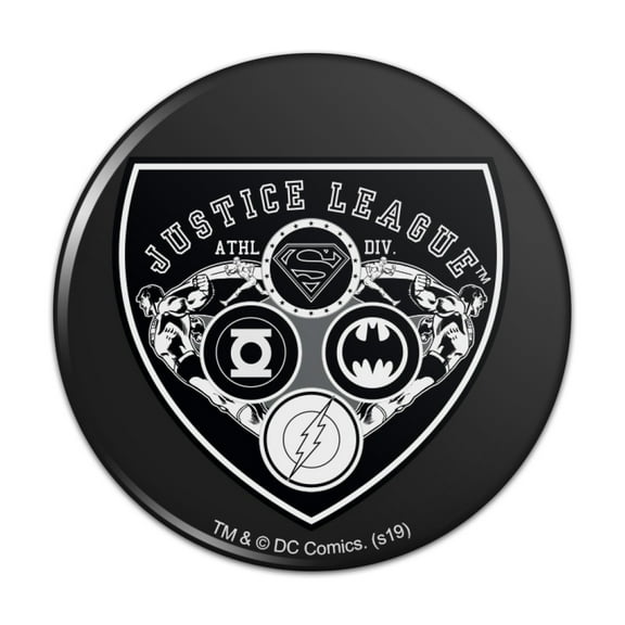 Justice League Athletic Shield Logo Kitchen Refrigerator Locker Button Magnet