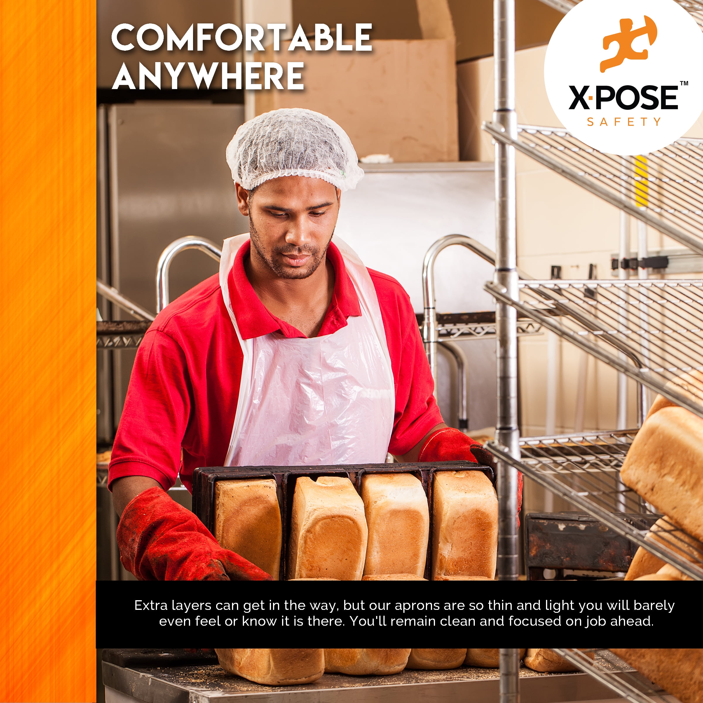 1000 Blue Plastic Disposable Aprons For Cooking, Painting and More - Individually Packaged - Durable 1 mil Waterproof Polyethylene - 24" x 48" - by Xpose Safety