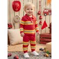 thumbnail image 5 of RUINIXCW Toddler Boy Firefighter Outfits Contrast Color Long Sleeve Tops and Pants, 5 of 8