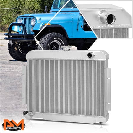 PM PERFORMOTOR 3-Row Full Aluminum Core Racing Radiator for 72-86 Jeep CJ5/CJ6/CJ7 3.8/4.2/5.0L