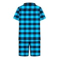 thumbnail image 4 of FAHXNVB Men Plaid Pajamas Sets Short Sleeve Button-Down Sleepwear Tops and Shorts Sets Two-Pieces Loungewear with Pockets, 4 of 5
