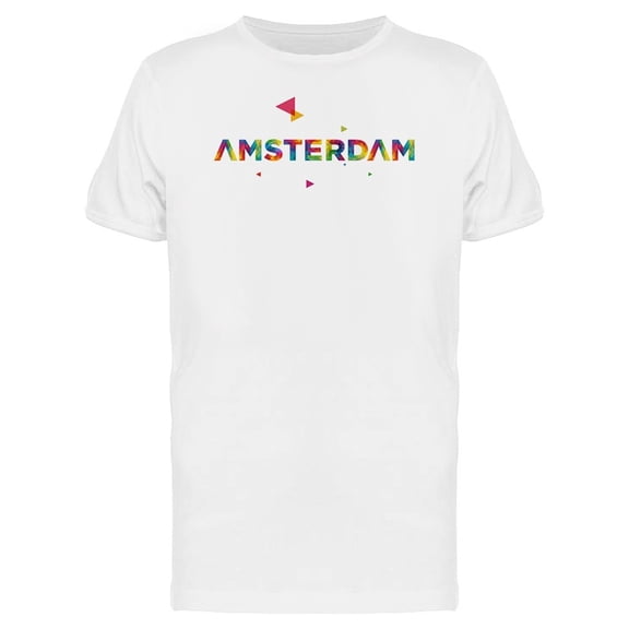 Amsterdam Colorful Travel Quote Tee Men's -Image by Shutterstock
