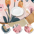 thumbnail image 4 of Round floral tablecloth with stretch-fit polyester cover, reusable and fade-resistant, fits 44-52 inch tables, extra large edition, 4 of 7