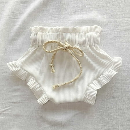 

PEASKJP Toddler Girl Jean Shorts Skin-Friendly Toddler Girls Mid Waist Stretchy Panty Ruffled Hem Elastic Waist Shorts Khaki 6-12 Months