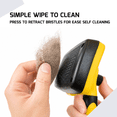 thumbnail image 2 of Furzzi Self Cleaning Slicker Brush - Skin Friendly Deshedding Grooming Tool for Dogs & Cats, Suitable for Shedding & Haired Pets, with Pet Supplies Accessories, Yellow, Small, 2 of 5