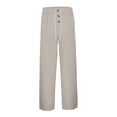 thumbnail image 6 of Bibifish Mens Pants Solid Color Casual Wide Leg Trousers Comfortable Relaxed Fit Elastic Waist Lightweight Breathable Daily Wear Sports Pants, 6 of 9