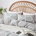 thumbnail image 3 of 3 Pieces Duvet Covers Set, Boho Tufted Comforter Sets with Zipper Closur, Soft Breathable Floral Bedding Set for All Seasons(Gray,King, 104"x90"), 3 of 6