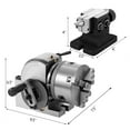 thumbnail image 2 of VEVOR BS‑0 Dividing Head Set / Semi‑Universal Dividing Head 5‑inch;Cast Iron/Metal Construction;3‑Jaw Chuck, 2 of 9