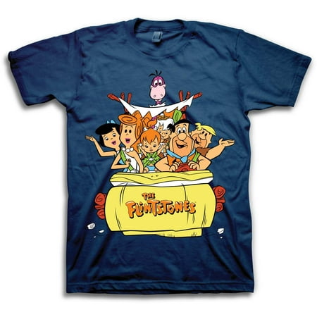 The Flintstones Mens T-Shirt (Small, Navy)