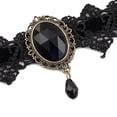 thumbnail image 3 of REGALWOVEN Lady Wide Lace Design Beads Pendant Adjustable Necklace Collar Choker Black, 3 of 4