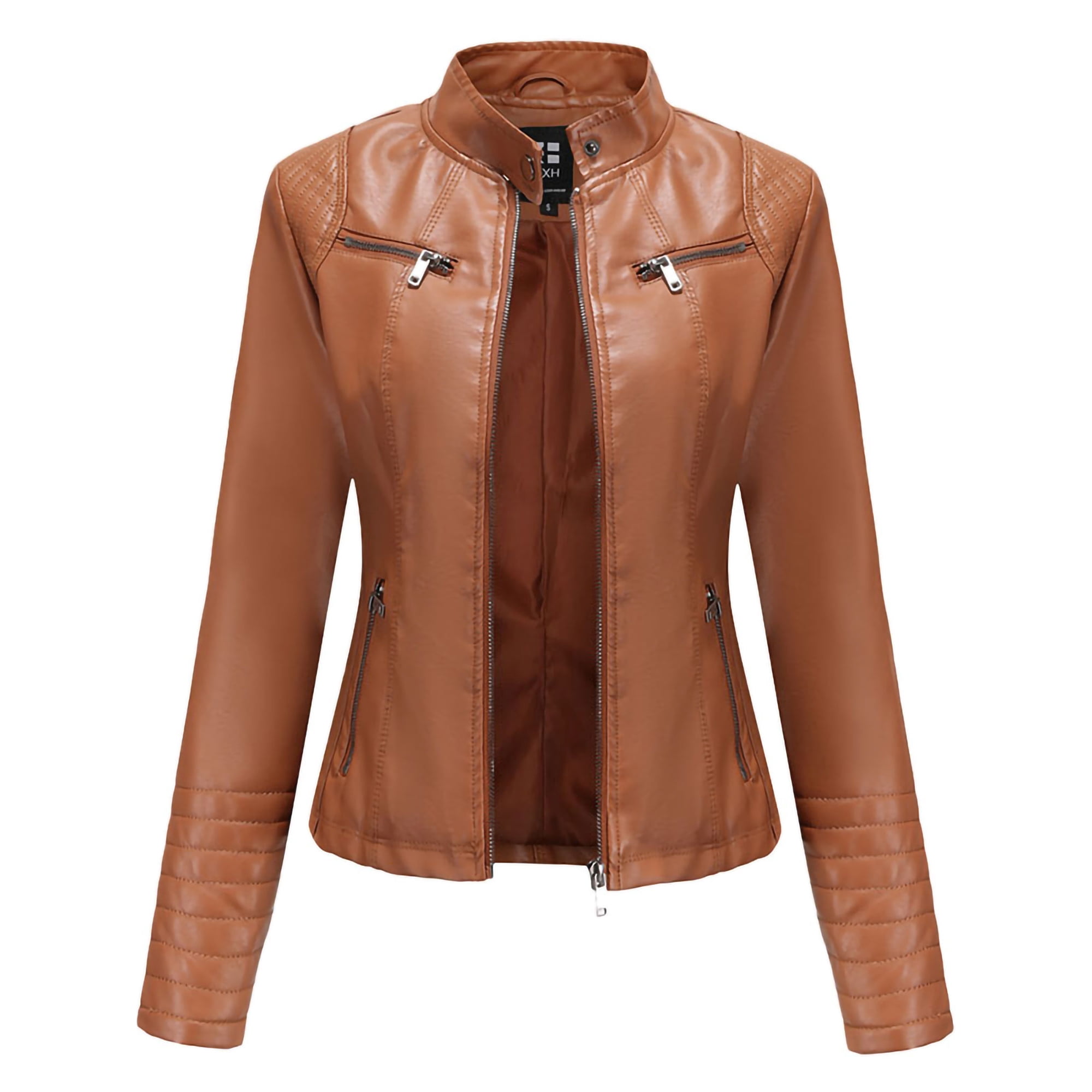 Ladies leather coats and jackets discount