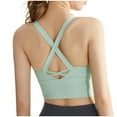 thumbnail image 3 of Wireless Bras for Women Support Back-Smoothing Bra Feature V-Neck T-Shirt Bra Style W-1806 Hook and Eye Closure Exercise Bras Green-b M, 3 of 6