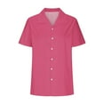 thumbnail image 3 of Pincandy Women's Plaid Short Sleeve Button Down Shirt Casual Summer Blouses Tops, 3 of 6