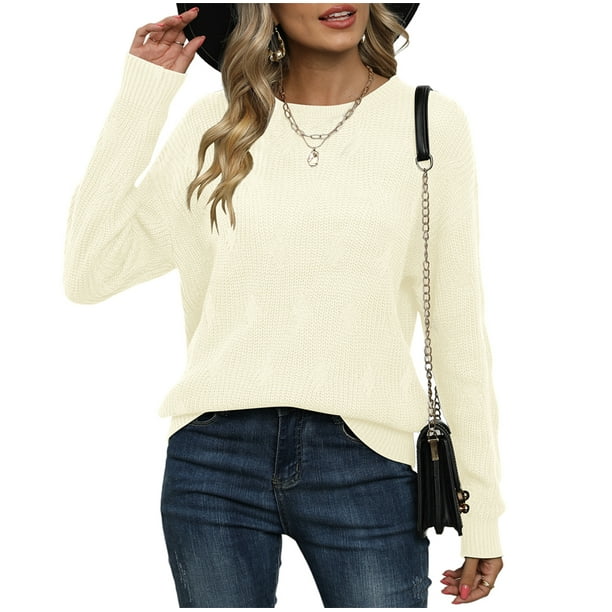 Uvplove Women's Fall Lightweight Sweater Knit Casual Pullovers Sweaters ...