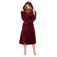 thumbnail image 2 of AOOCHASLIY Bath Robes for Women Clothes Plush Robes Casual Long Sleeve Hooded Belt Pocket Long Bathrobe Home Sleepwear, 2 of 8