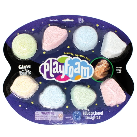 Educational Insights Original Playfoam Glow in the Dark 8-pack, Fidget Toy & Sensory Dough, Gift for Boys & Girls, Ages 3, 4, 5