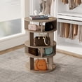 thumbnail image 3 of 5 Tier Rotating Shoe Rack Tower, 16 Pair Shoe Organizer for Closet, Gray, 43.6" x 23.6" x 23.6", 3 of 7