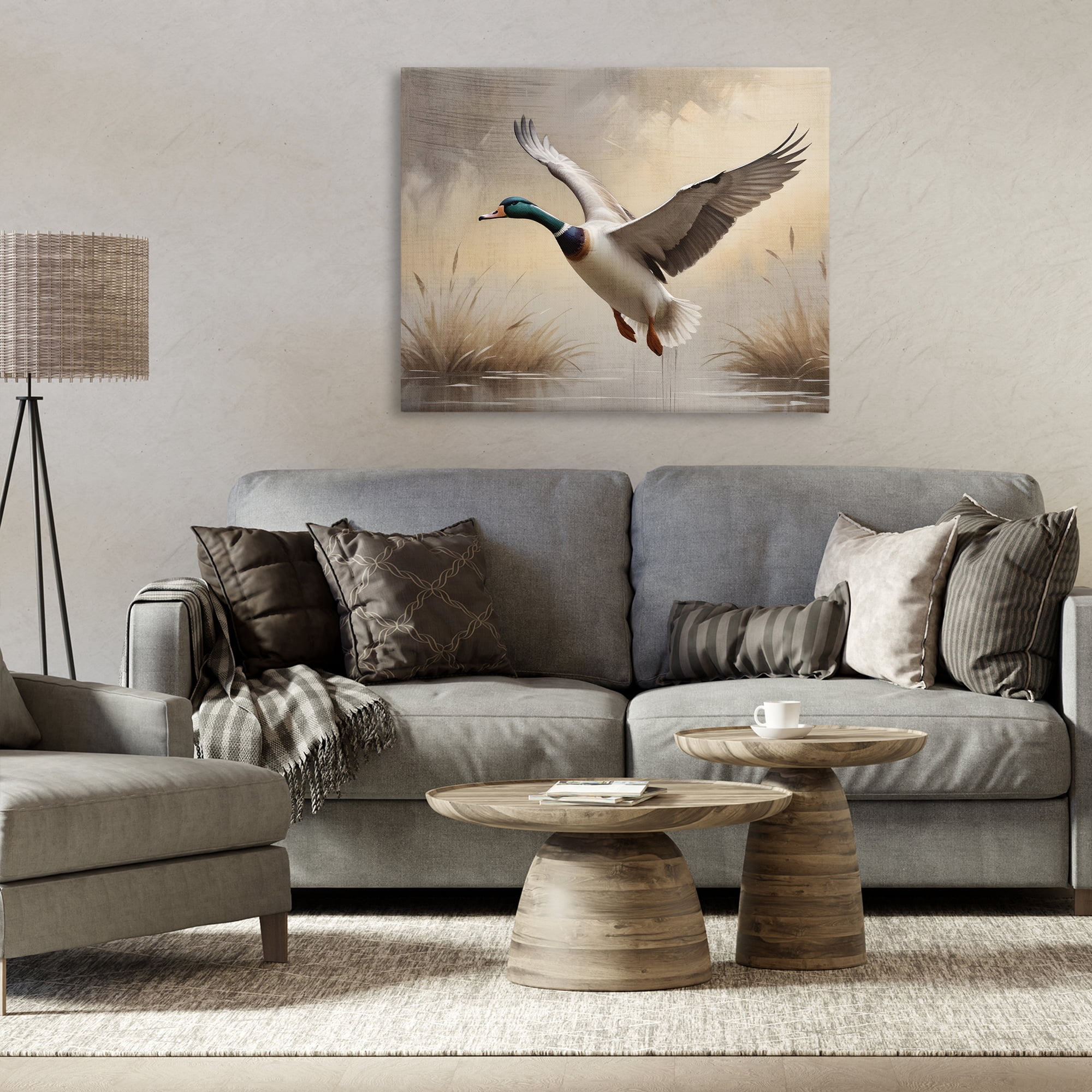 Stupell Industries Gliding Mallard over Wetlands Canvas Wall Art, design by Susan Arnot