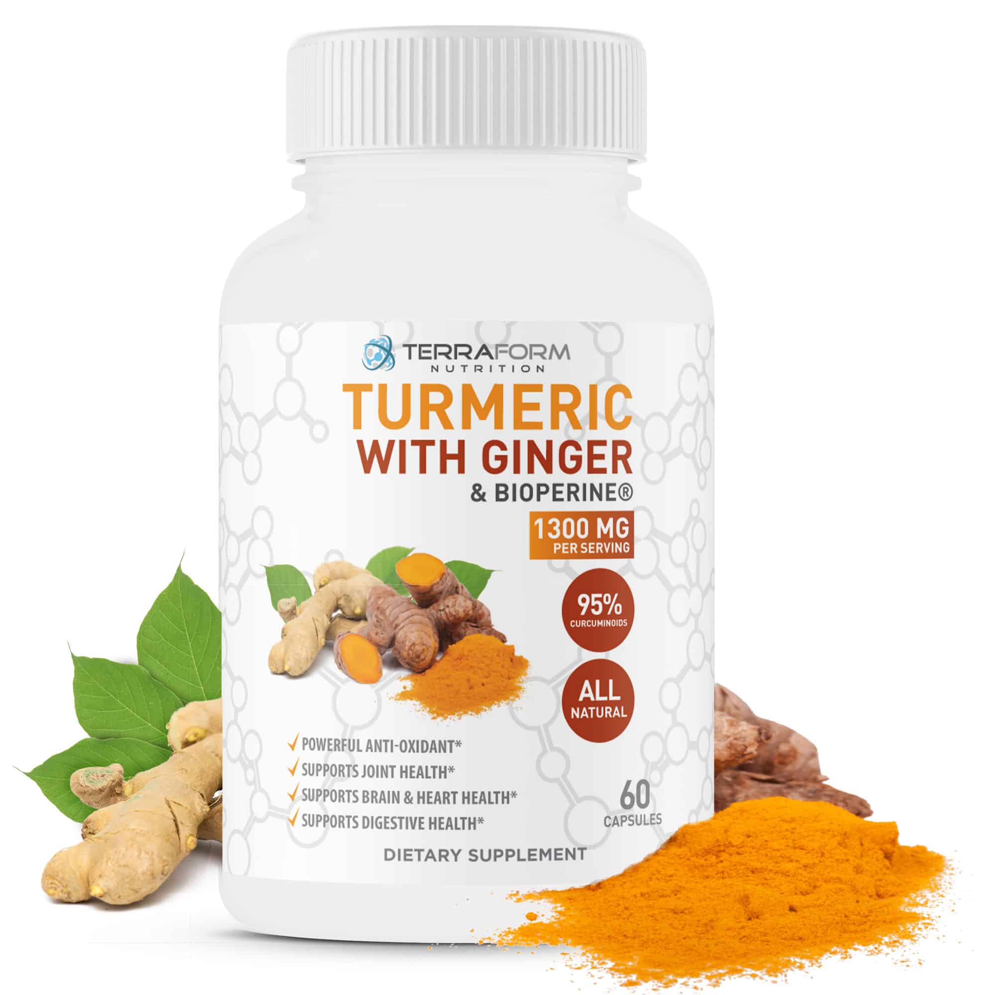 Tumeric With Bioperine Turmeric Curcumin with Ginger & BioPerine – Made in the USA - For Men ...