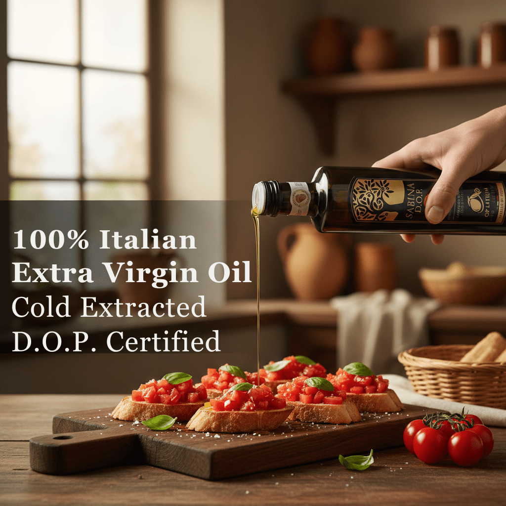 OP Latium Sabina Extra Virgin Olive Oil, 16.9 fl oz (500 ml), DOP Italian EVOO, Product of Italy