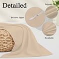 thumbnail image 3 of Khaki Solid Color Pillow Covers 12"x20", Aesthetics Contemporary Luxury Soft Brushed Microfiber Breathable Throw Pillow Covers, Pillowcase with Zipper for Couch Sofa Bedroom Living Room, 3 of 9