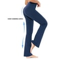 thumbnail image 4 of BALEAF Women's Cotton Bootcut Yoga Pants High Waisted Comfy Soft Bootleg Workout Flare Pants with Pockets Navy L, 4 of 7
