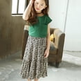 thumbnail image 6 of Toddler Little Girls Casual Sleeveless Vest Tops T-shirt+Floral Skirts Outfits Sets, 6 of 6