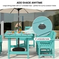 thumbnail image 4 of KINGYES All Weather Outdoor Dining Table with Umbrella Hole, HDPE Rectangular Patio Table for Backyard, Garden, Porch, Deck, Aruba Blue, 4 of 9