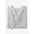 thumbnail image 4 of Woman Within Plus Size Embroidered Thermal Henley Tee, 4 of 5