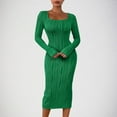 thumbnail image 3 of Women Jacquard Knit Dresses Casual Long Sleeve Fall Winter Sweater Dress Soft Stretch Bodycon Midi Dress Dressed for Summer Womens Fall Dresses Casual Juniors Casual Dresses Long Casual Dress for, 3 of 8
