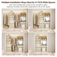 thumbnail image 3 of Homieasy Dual Closet Organizer System,Freestanding Wood Drawer Tower with 4 Storages & Hanging Rods + Wall-Mounted Magnetic Pegboard Vanity with Drawers ,Walk-in Closet,White Oak, 3 of 6