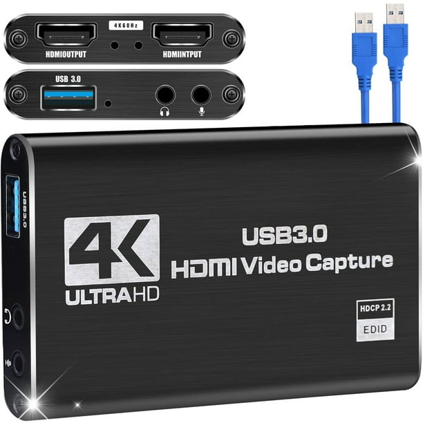 Carte de capture vidéo HDMI Nintendo Switch, carte de capture de jeu 4K  1080P 60FPS, carte de capture Nintendo Switch USB 3.0 pour l'enregistrement  vidéo en streaming, appareil de capture d'écran fonctionne