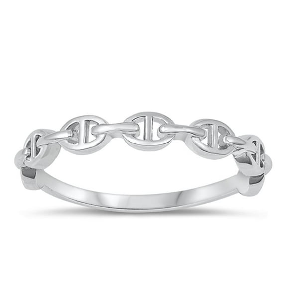 Anchor Chain Link Ring .925 Sterling Silver Band Jewelry Female Male Unisex Size 8