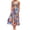 Multicolor, variant on Women's Floral Tie Shoulder Smocked Tiered Maxi Dress Multicolored Pattern 100% Polyester Casual Sleeveless Square Neck