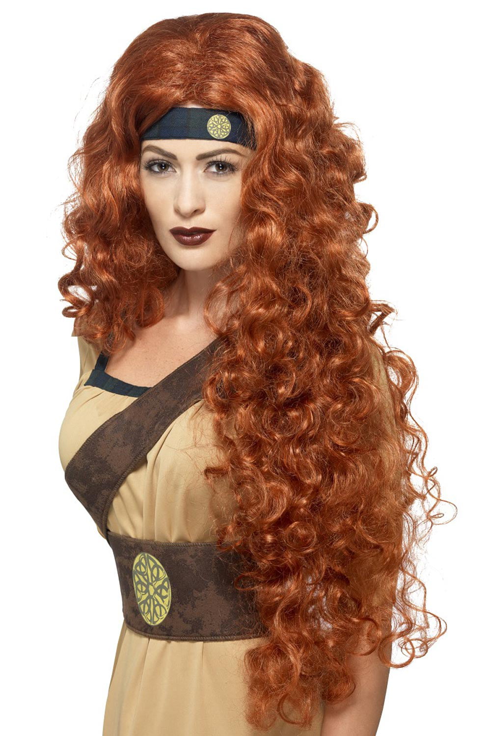 Renaissance Medieval Maiden Princess Auburn Story Book Week Womens Costume Wig