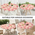 thumbnail image 7 of Pink Daisy Flower Yellow Centers Pattern Round Fitted Tablecloth with Elastic Edge,Dining Table Cover Waterproof,Outdoor Round Tablecloth for Camping,Dining,Indoor and Outdoor, 7 of 7