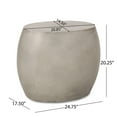 thumbnail image 4 of Noble House Edmonton Outdoor Convex Concrete Stone Side Table in Light Gray, 4 of 8