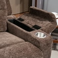 thumbnail image 4 of HSUNNS Lift Recliner Chair, Chenille Lift Recliners with Flip Armrest, Side Pockets and Cup Holder for Elderly, Power Sofa Chair with Remote Control for Living Room and Home Theater, Brown, 4 of 9