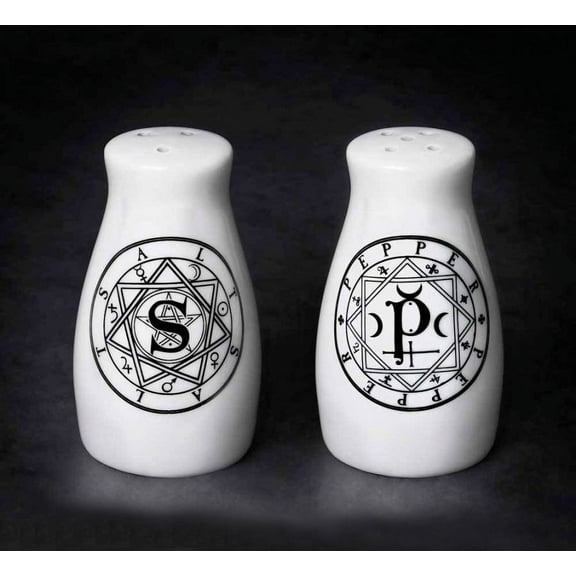 Pacific Trading Sacred Geometry Ceramic Salt and Pepper Shaker Set 3.4 Inch