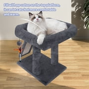 WK Cat Tree Tower with Scratching Board and Toy Balls, Grey