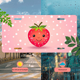 thumbnail image 5 of 1 Pcs 2D Flat License Plate Covers & Frames, A cute strawberry For Decorative Front, Waterproof For Decoration Aluminum License Plate Covers & Frames Cover For Men Women, 12" X 6", 5 of 7