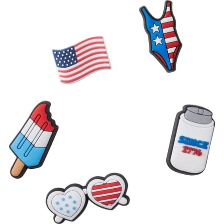 Crocs Jibbitz USA Holiday Shoe Charms, 5 pack