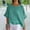 Green, variant on Plus Size Tops for Women Dressy One Shoulder Round Neck Ruffled Hem Mid Sleeve and Linen Top Casual Ruffle Solid Short Sleeve Blouse Tops for Women Summer Tops with Sleeves for Women 2025 Vacation