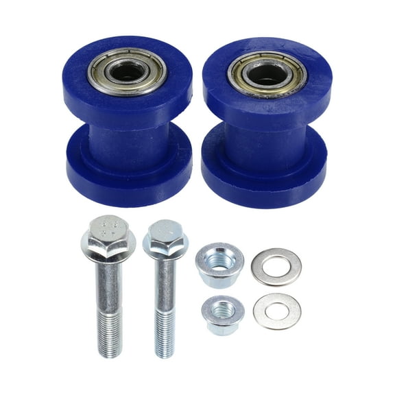 Unique Bargains 2 Set 8mm 10mm Chain Roller Pulley Tensioner Wheel Guide Tensioner for Motorcycle Mini Bike ATV Blue