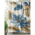 thumbnail image 2 of Vintage Palm Leaf Shower Curtain Set ，Waterproof Fabric Shower Curtains Blue Flowers Tropical Plants Shower Curtains for Bathroom,Bathroom Decor 36"x72", 2 of 6