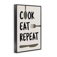 thumbnail image 2 of Stupell Industries Modern Cook Eat Repeat with Utensils Black Framed Giclee Art, 12 x 18, by Martina Pavlova, 2 of 8