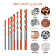 thumbnail image 4 of Kit 7 Pcs Broca Multifuncional Vidrio Azulejo Pared Concreto Plata/Naranja, 4 of 6
