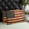 thumbnail image 4 of American Flag Throw Pillow Cover 20 x 26 Inch Decorative Pillow Cover Retro USA Flag Blue Red Vintage Wooden Lumbar Pillowcase Seasonal Rectangle Cushion Case for Couch Sofa Bed Living Room, 4 of 7