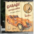 thumbnail image 4 of Ambesonne Retro Shower Curtain, Engine and Mechanic Sign, 69"Wx84"L, Orange Cream Red, 4 of 5