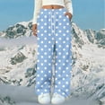 thumbnail image 3 of AUNVITO Women's Polka Dot Print Elastic Waist Pants with Side Pockets and Tie Detail Casual and Comfortable Lounge Style, 3 of 5